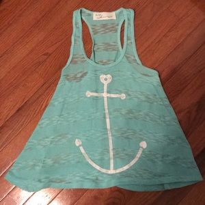 Vintage Havana sea foam crocheted anchor top